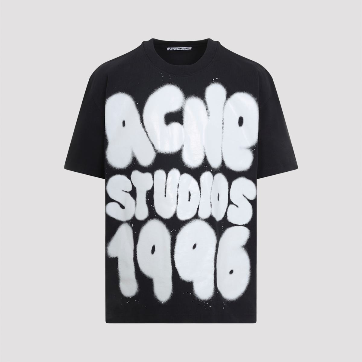 Acne Studios Cotton T-Shirt - Black White - Image 1 of 5