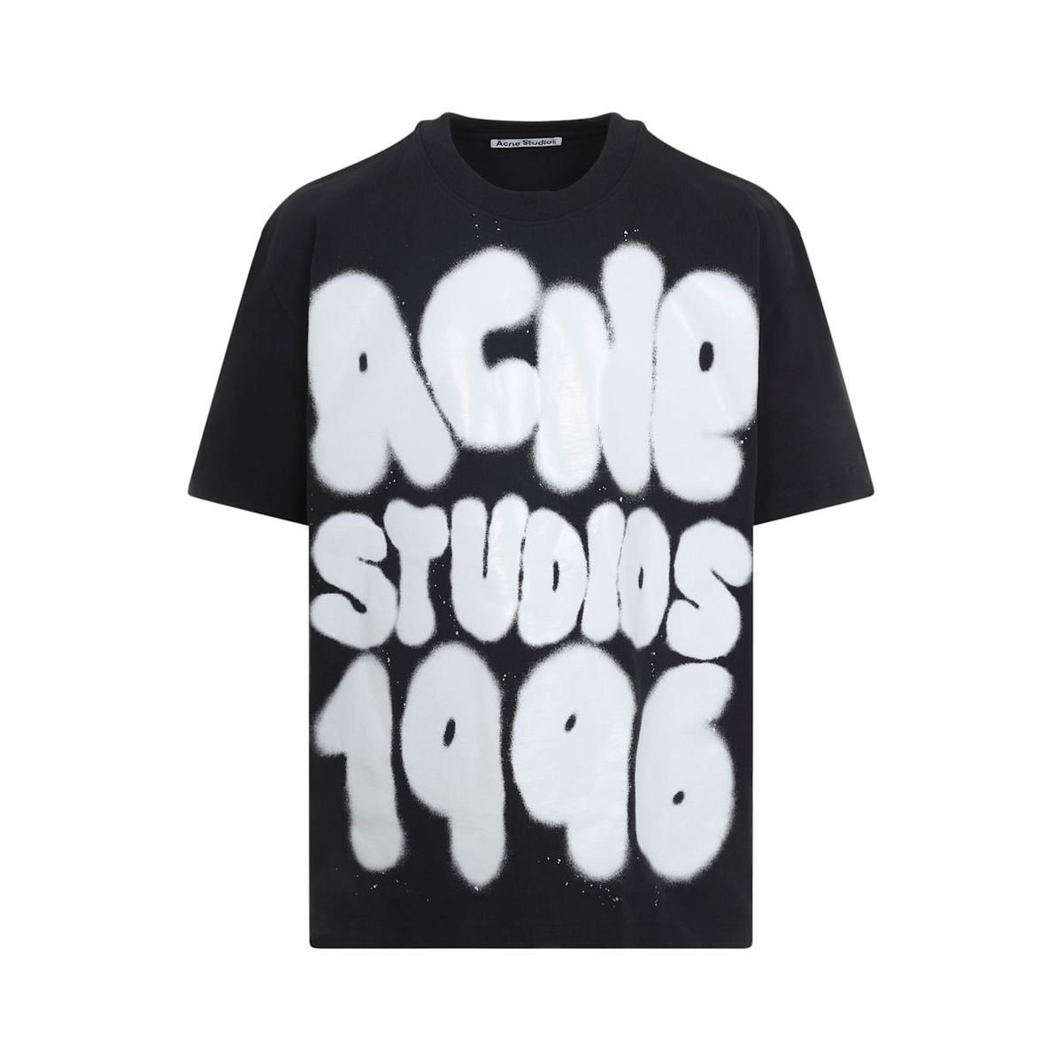 Acne Studios Cotton T-Shirt - Black White - Image 2 of 5