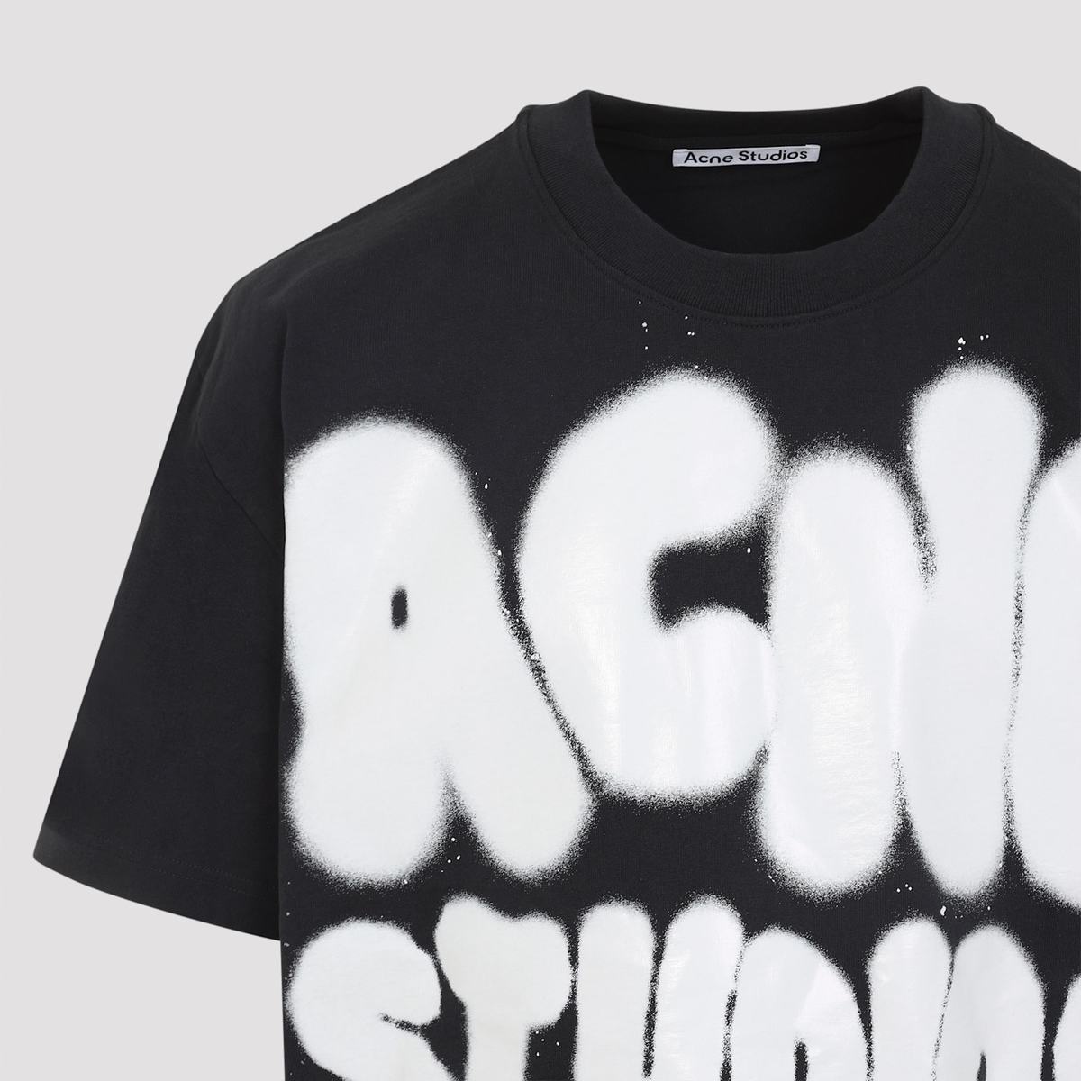 Acne Studios Cotton T-Shirt - Black White - Image 5 of 5