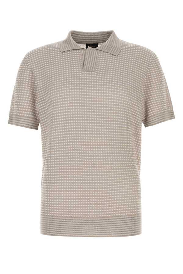Brioni Embroidered Silk Blend Polo Shirt - Beige