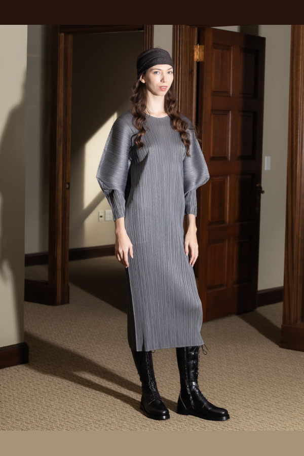 Issey Miyake Skyline Dress - Silver Gray
