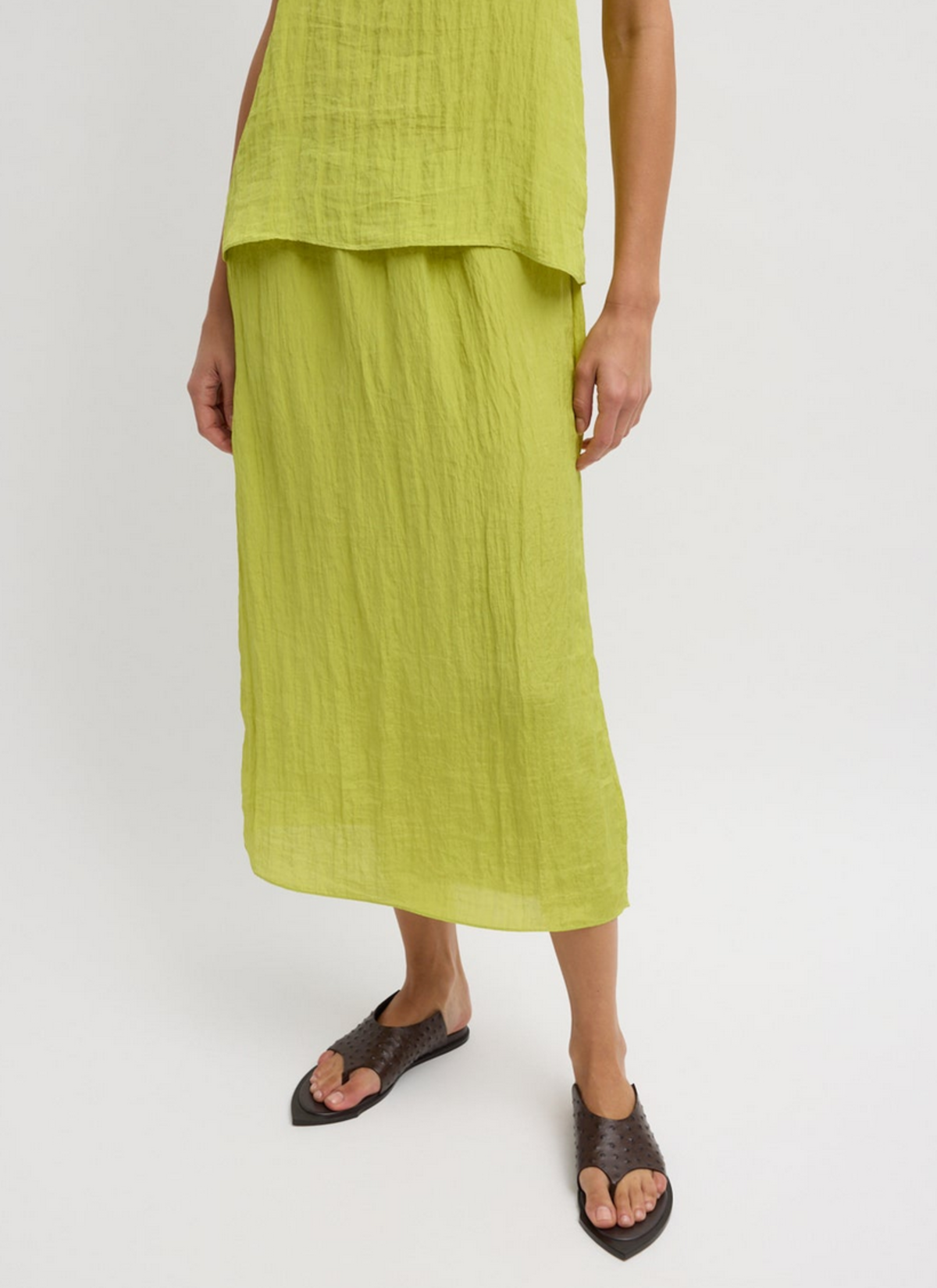 Tibi The Crinkle Slip Skirt - Peapod - Image 1 of 4