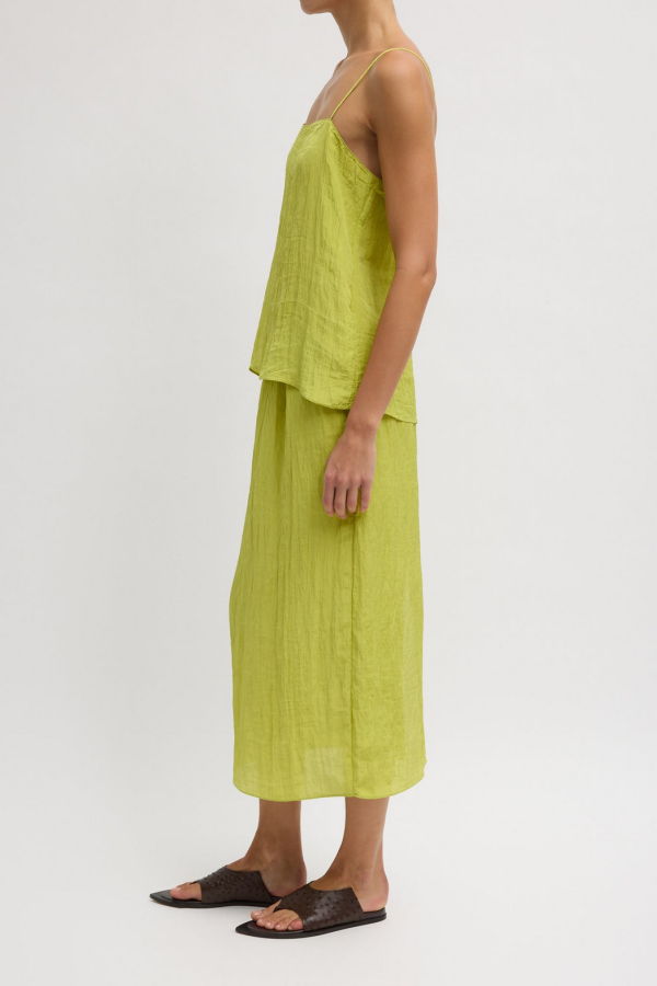 Tibi The Crinkle Slip Skirt - Peapod