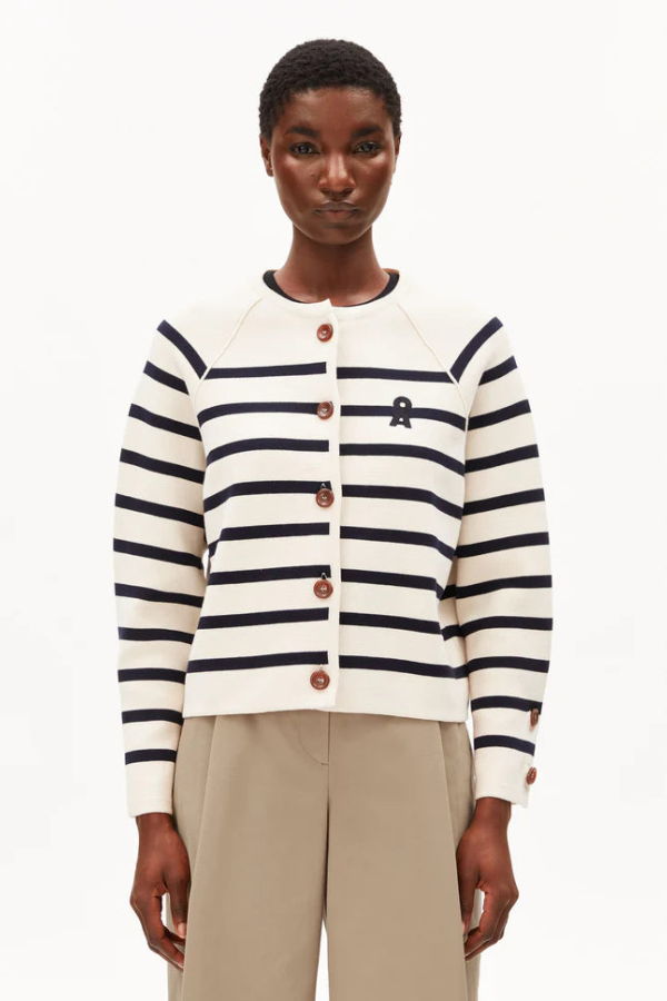 Armedangels Placed Stripe Knit Cardigan