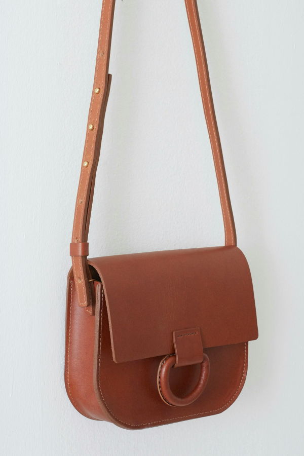 Crescioni mini logan bag - saddle brown