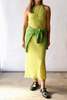 Tibi The Crinkle Slip Midi Bias Dress - Pea Pod - Thumbnail 2