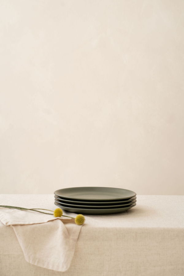 Hamkke The Grande Plate Set of 4 Non-Toxic Ceramic Dinner Plates