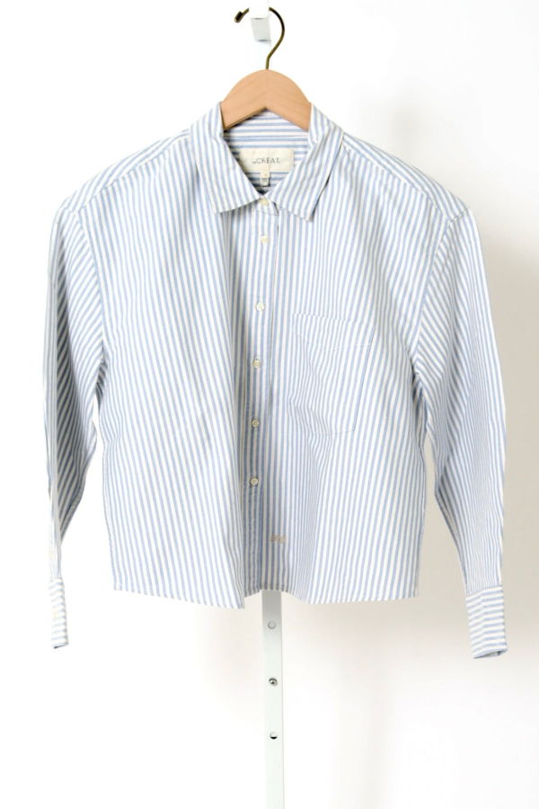 The Great. The Cropped Oxford Shirt Top