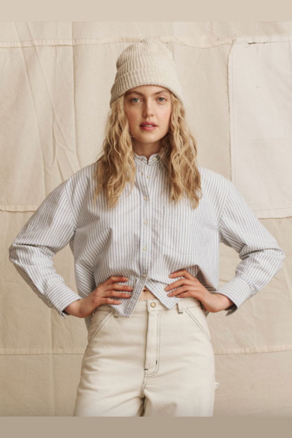 The Great. The Cropped Oxford Shirt Top