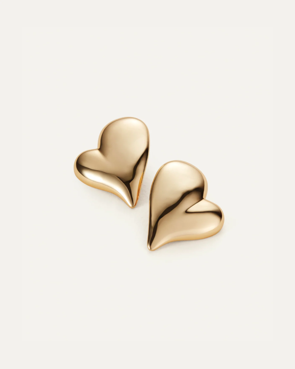 Jenny Bird Mega Art Heart Earrings - Gold