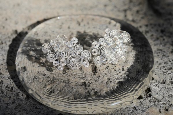 Hannah K Machine Earrings - Silver