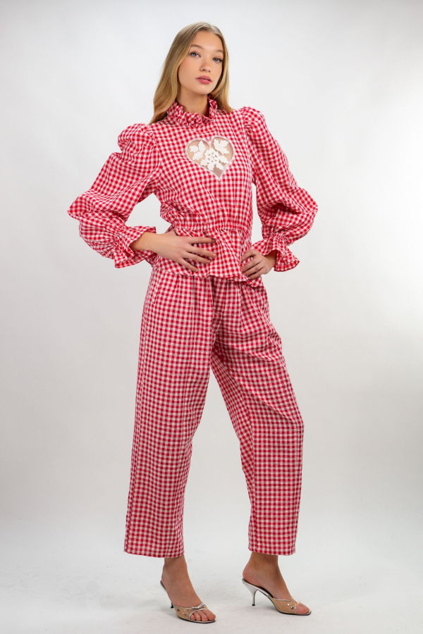 Kristinit Red Gingham Sirsna Top