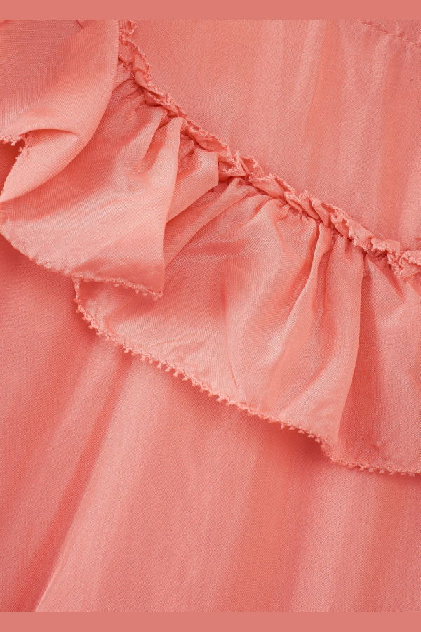 KIDS Caramel Cestrum Silk Dress - Peach Pink