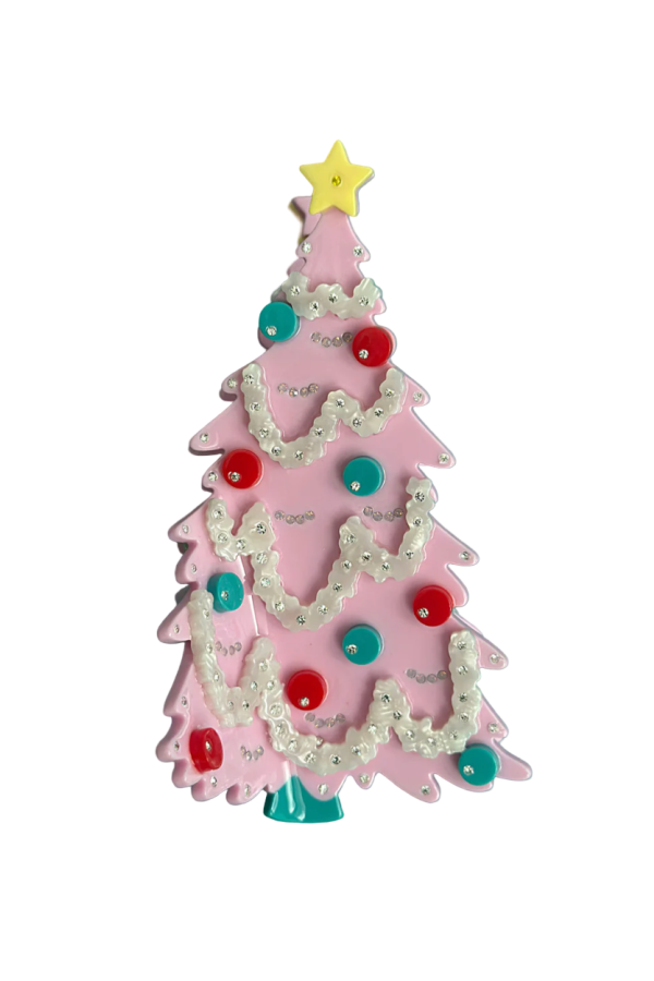 Centinelle Pink Christmas Tree Hair Claw