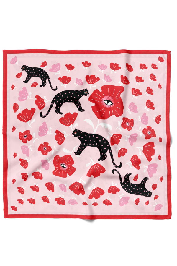 Centinelle Poppy Polka Cat Cotton Silk Bandana