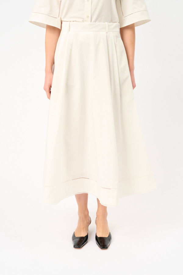 Rohe Embroidered Cotton-Poplin Midi Skirt