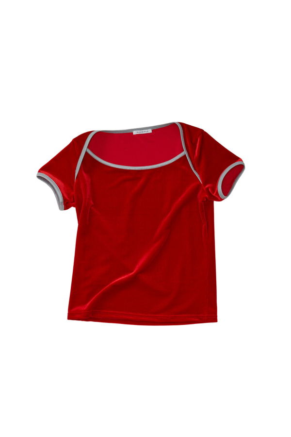Simone Wild Velvet Tumble Tee - Fire Red