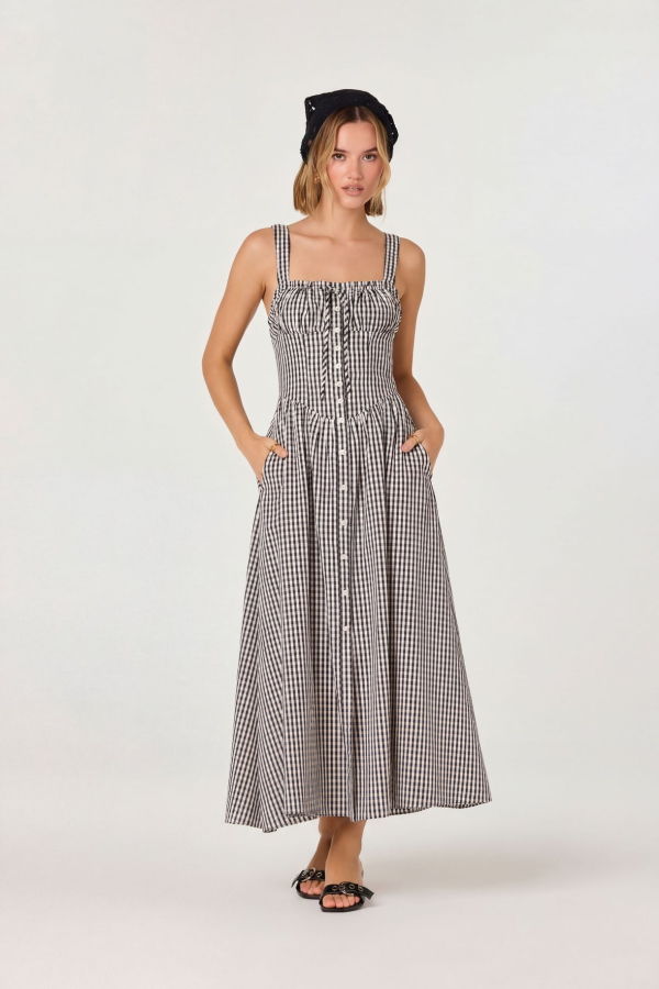 ASTR The Label Temperance Gingham Check Maxi Dress