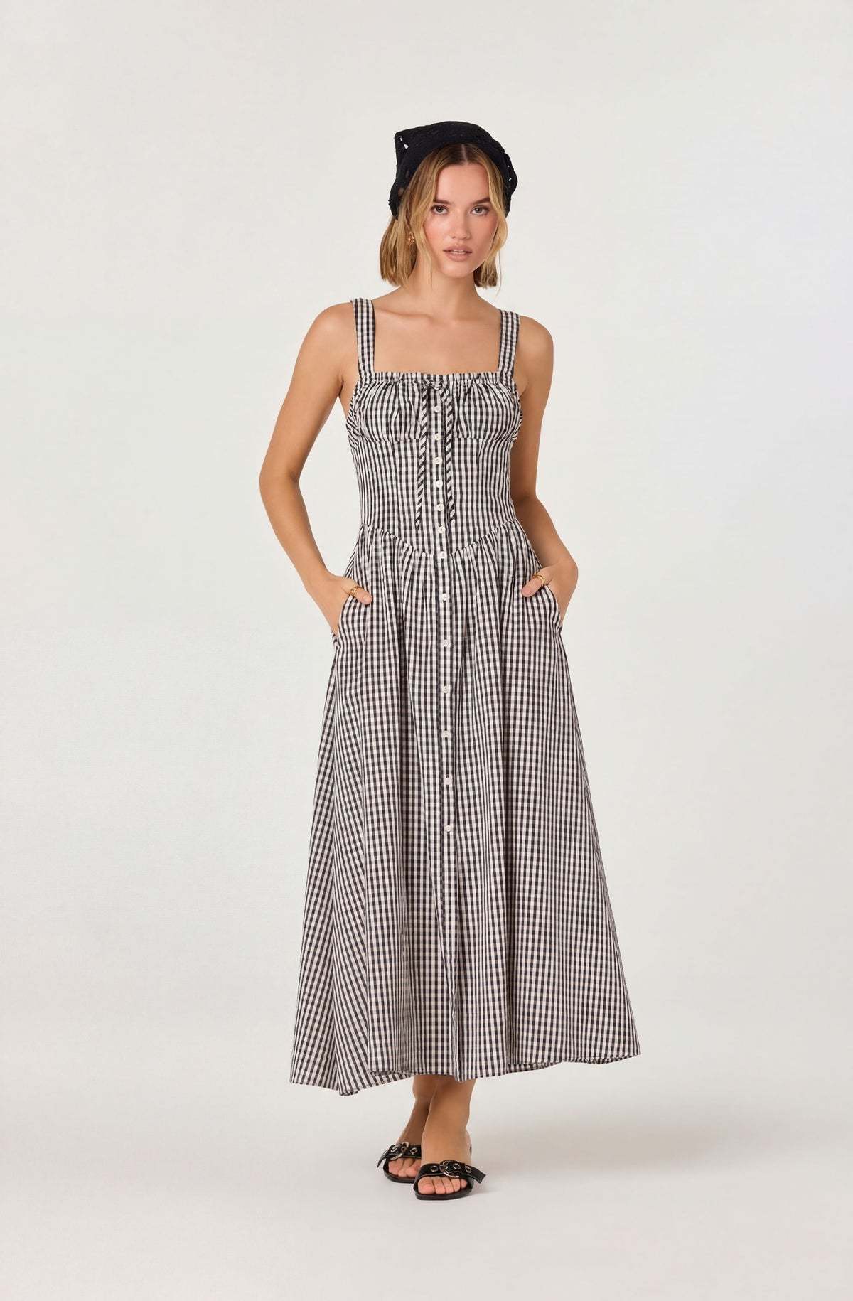 ASTR The Label Temperance Gingham Check Maxi Dress - Image 1 of 4