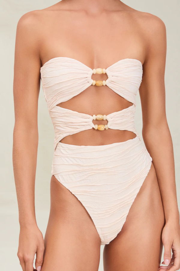 Devon Windsor Ami Full-Piece Swimsuit - Pebble
