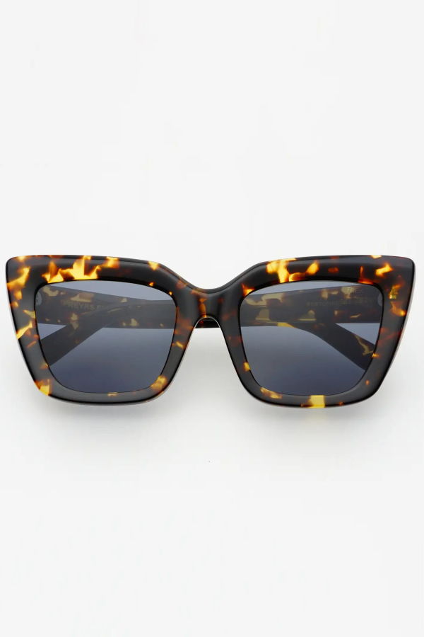 Freyrs Portofino Acetate Oversized Cat Eye Sunglasses - Tortoise