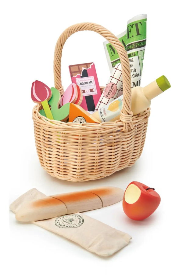 KIDS Tender Leaf Toys Wicker Shopping Basket Toy