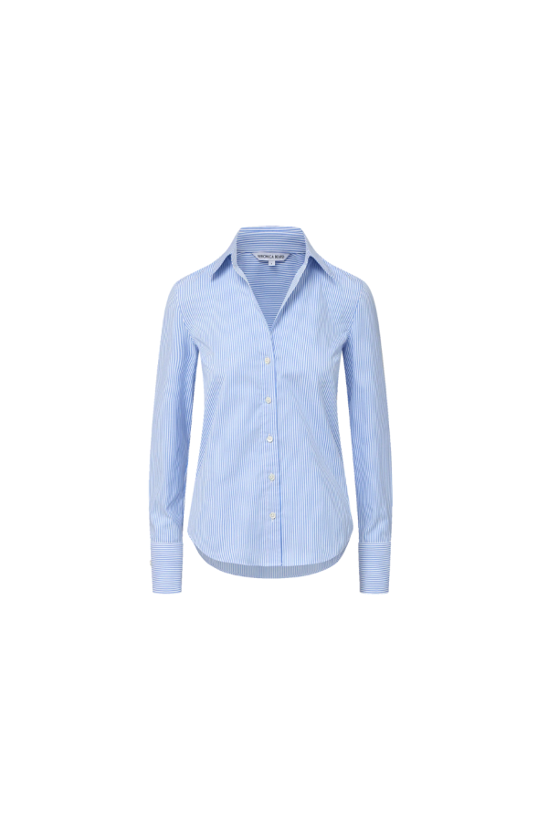 Veronica Beard Amelia Shirt - Blue Jay/White