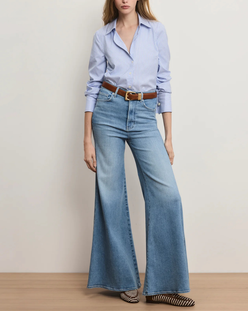 Veronica Beard Amelia Shirt - Blue Jay/White