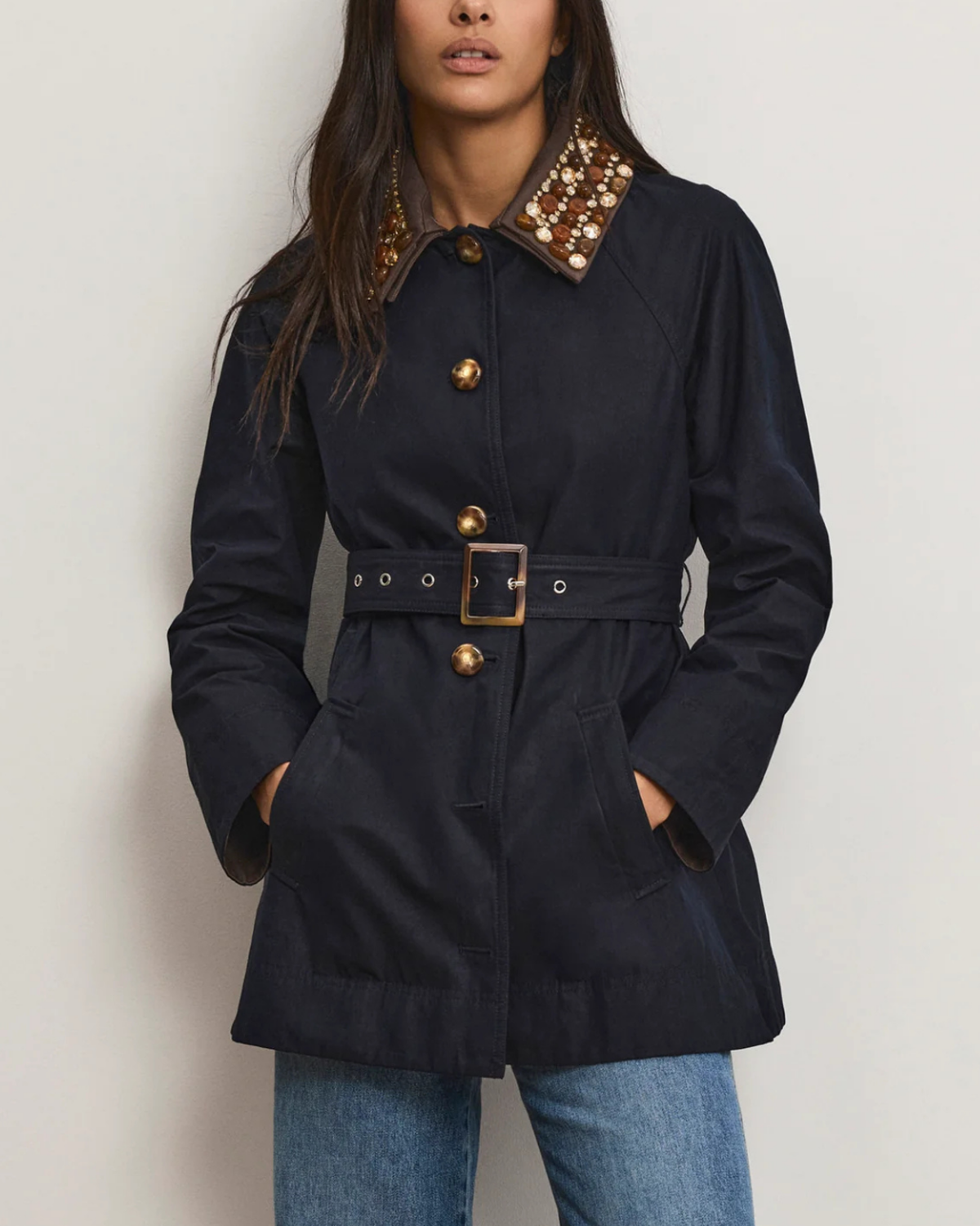 Veronica Beard Langham Dickey Coat - Navy - Image 2 of 7
