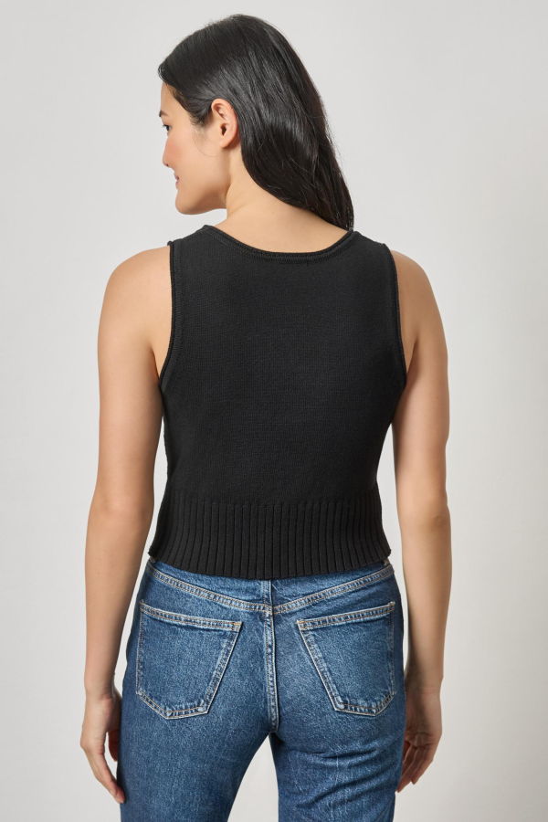 Lilla P. Cropped Scoop Tank Sweater Top