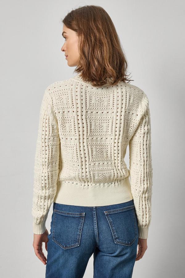 Lilla P. Patchwork Stitch Crewneck Sweater