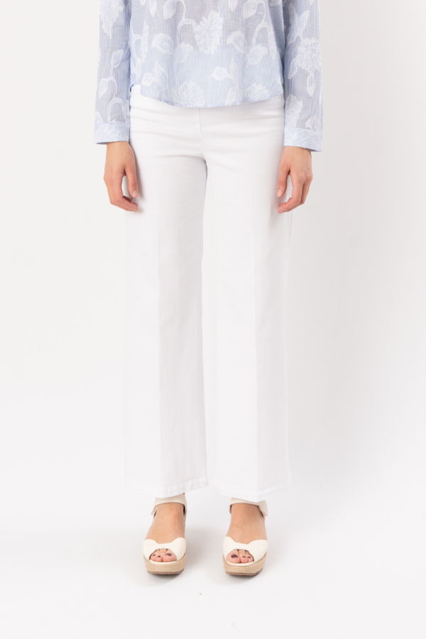 ELLIOTT LAUREN Welt Pocket Wide Leg Pant - White