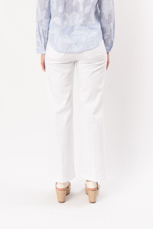 ELLIOTT LAUREN Welt Pocket Wide Leg Pant - White