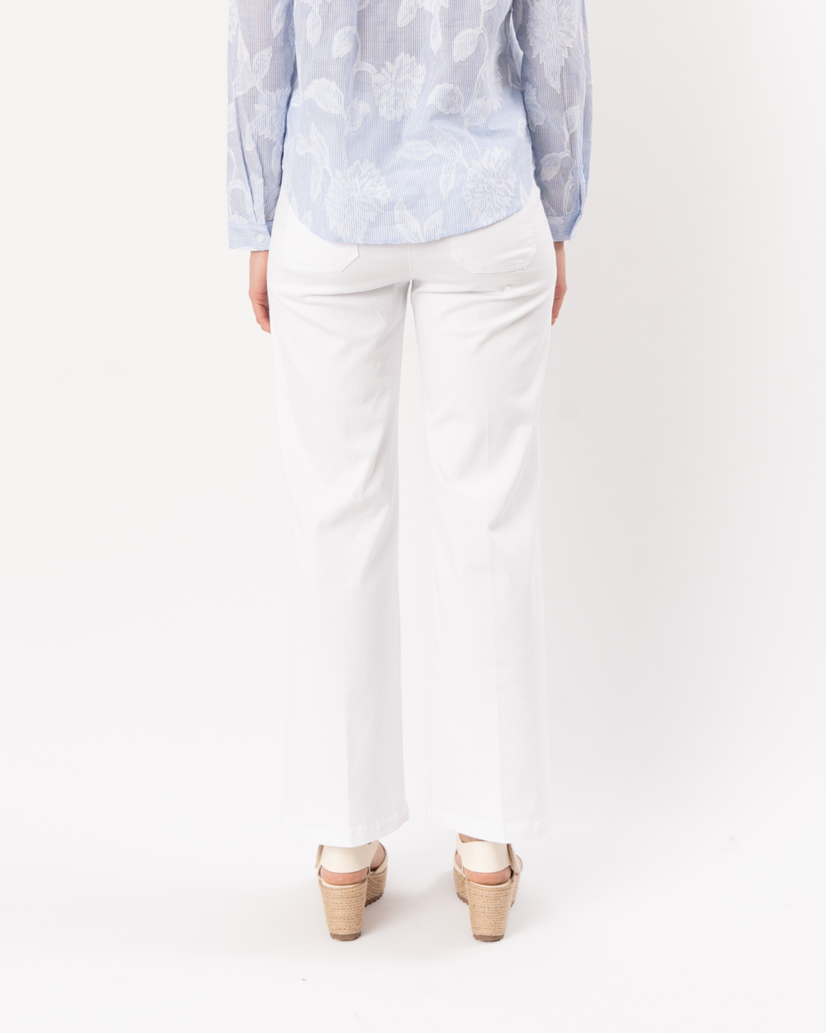ELLIOTT LAUREN Welt Pocket Wide Leg Pant - White - Image 2 of 5
