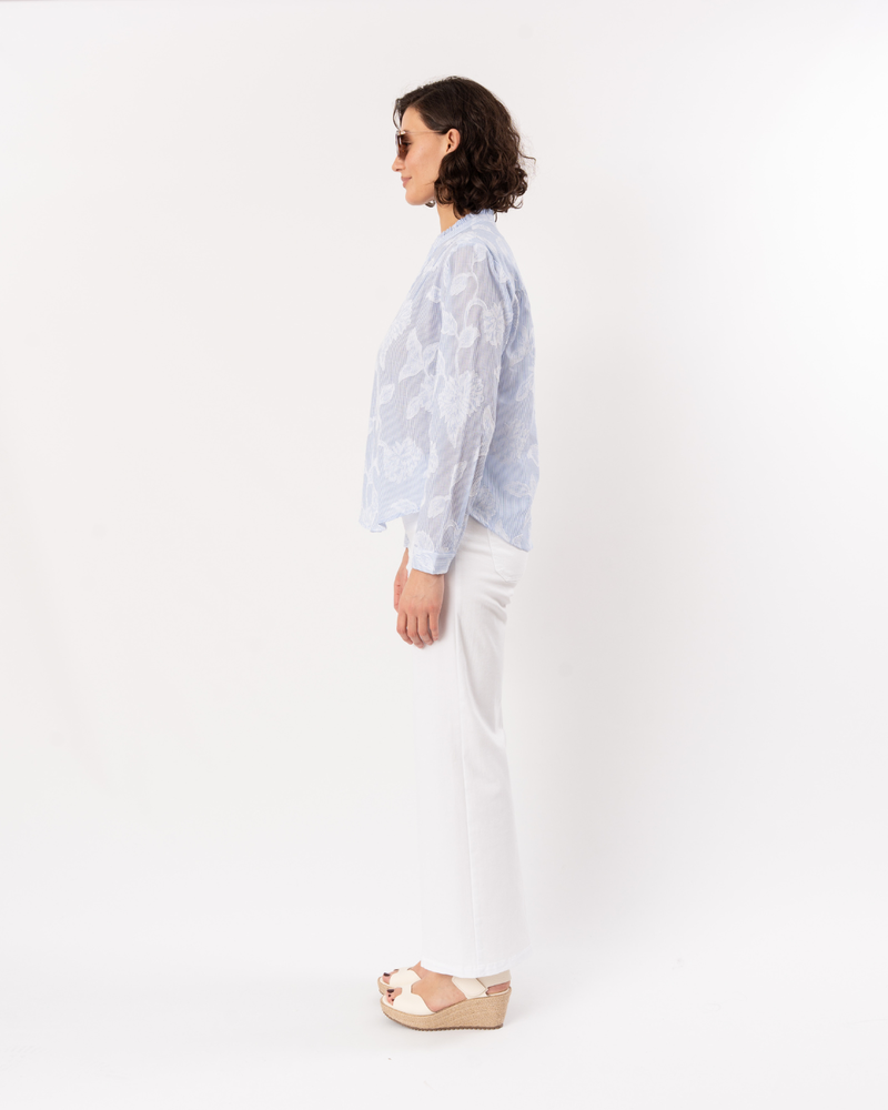 ELLIOTT LAUREN Welt Pocket Wide Leg Pant - White