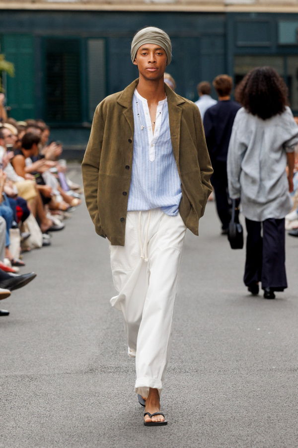 Officine Generale Ferry White Cotton Twill Trousers