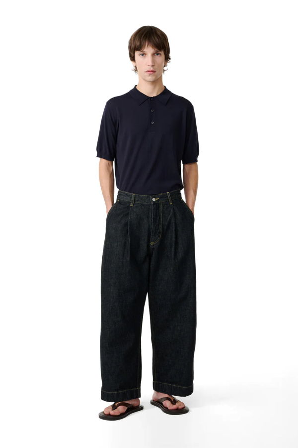 Studio Nicholson Bridges Pleated Carpenter Pant - Black