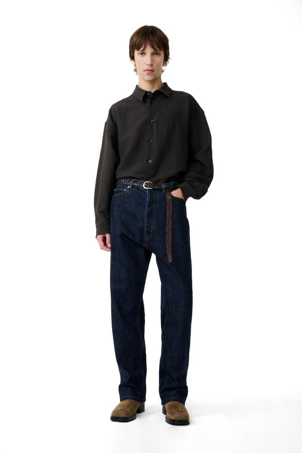Studio Nicholson Nostra Long Sleeve Shirt - Coal