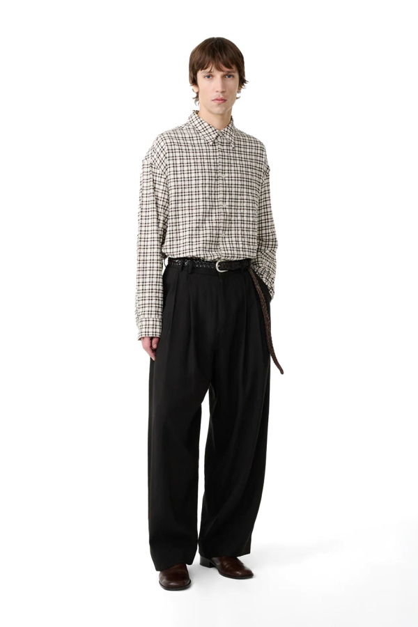 Studio Nicholson Line Double Pleat Volume Pants - Espresso