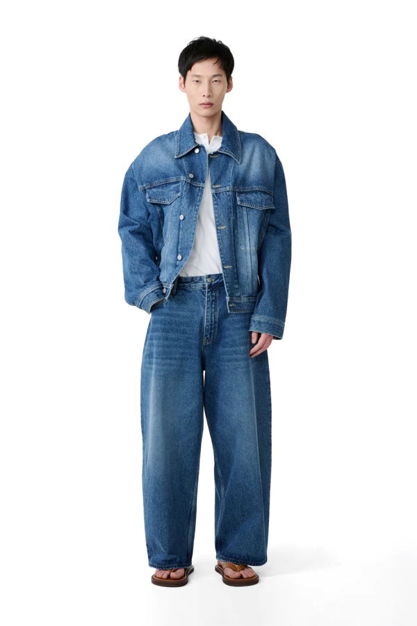 Studio Nicholson Paolo Volume Jeans - Worn Wash Indigo