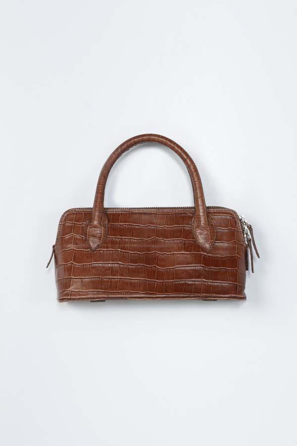 Cordera Mini Bag Crocodile Top Handle Bag - Caramel Cordera Mini Bag Crocodile Top Handle Bag - Caramel