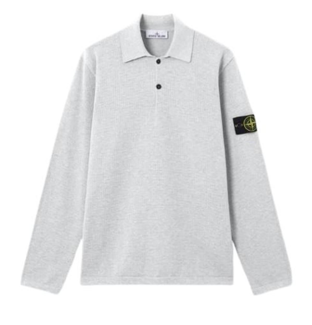 Stone Island Polo Shirt - Melange Pearl Grey - Image 1 of 6