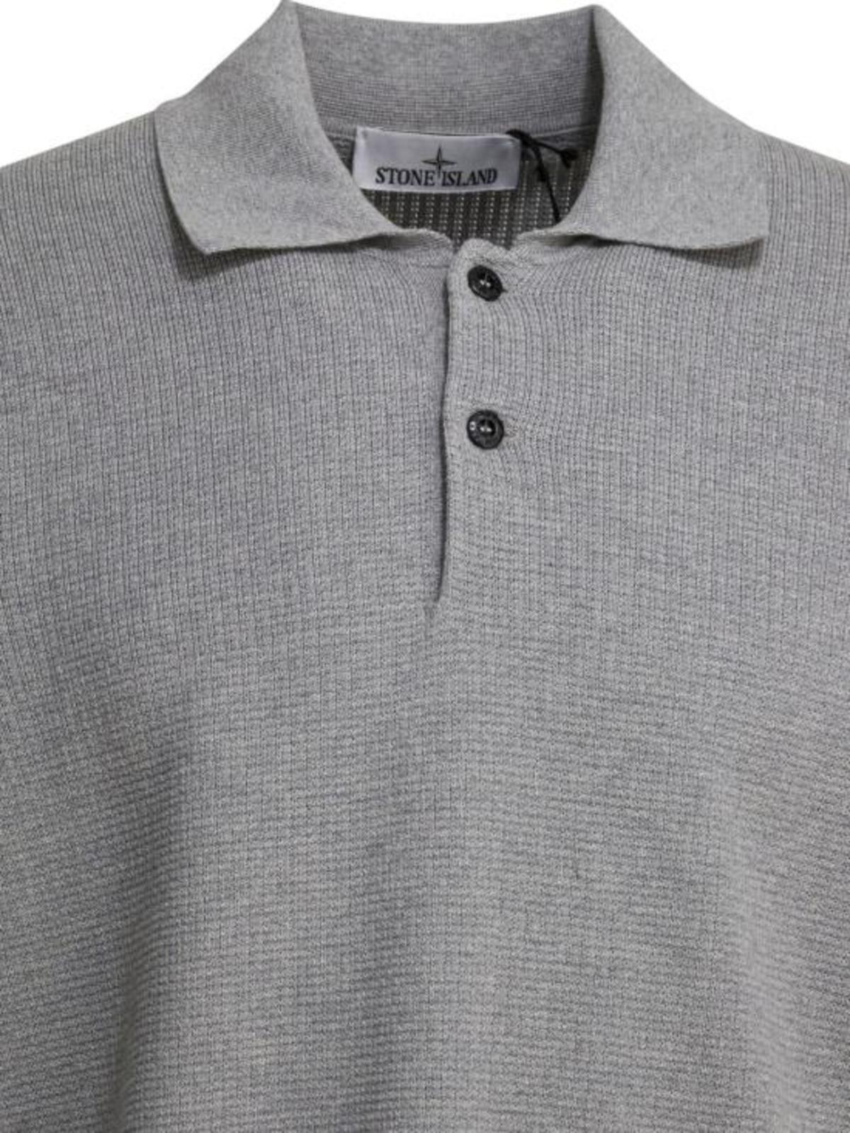 Stone Island Polo Shirt - Melange Pearl Grey - Image 4 of 6