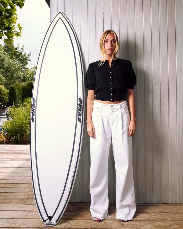 Colorush Baja Bliss Puff Button Top Sweater - Black Colorush Baja Bliss Puff Button Top Sweater - Black