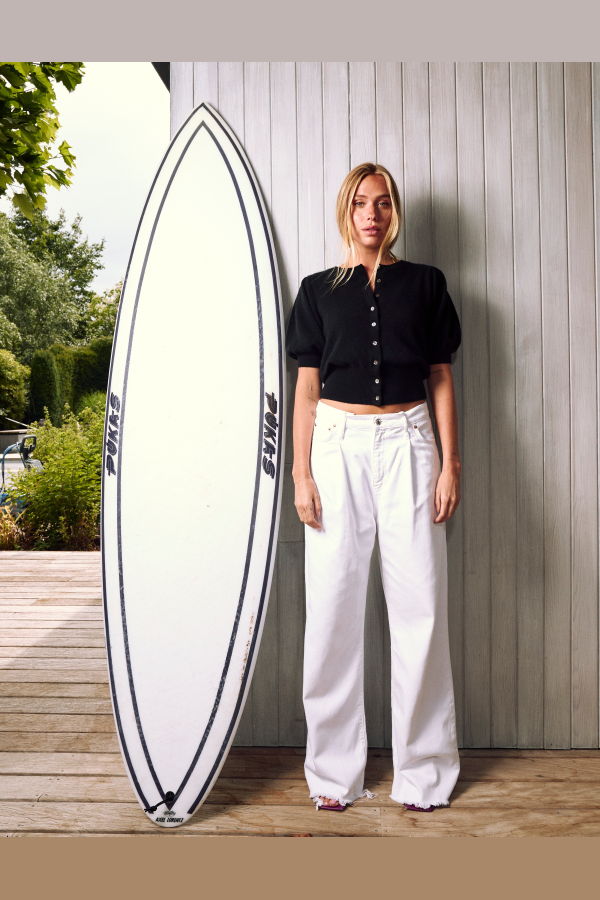 Colorush Baja Bliss Puff Button Top Sweater - Black