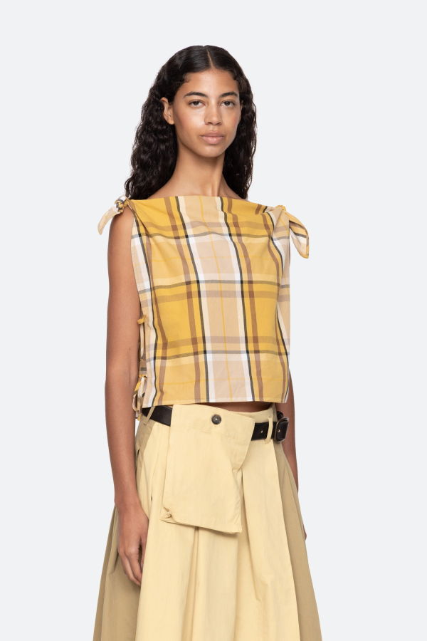 Sea NY Copeland Plaid Top - Yellow