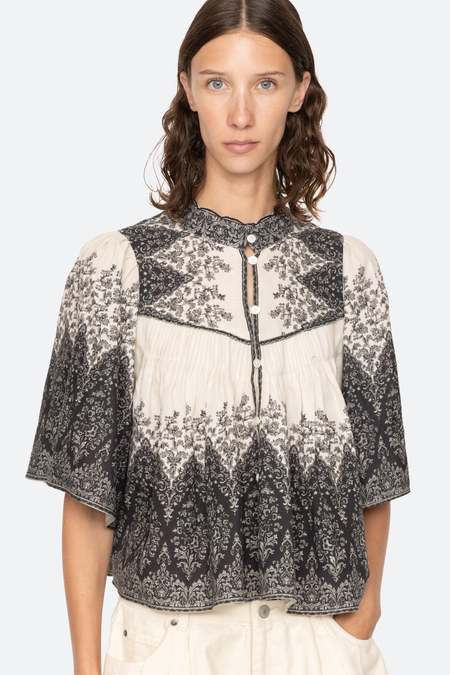 Sea NY Mable Cambric S/SLV Smocked Top | Garmentory
