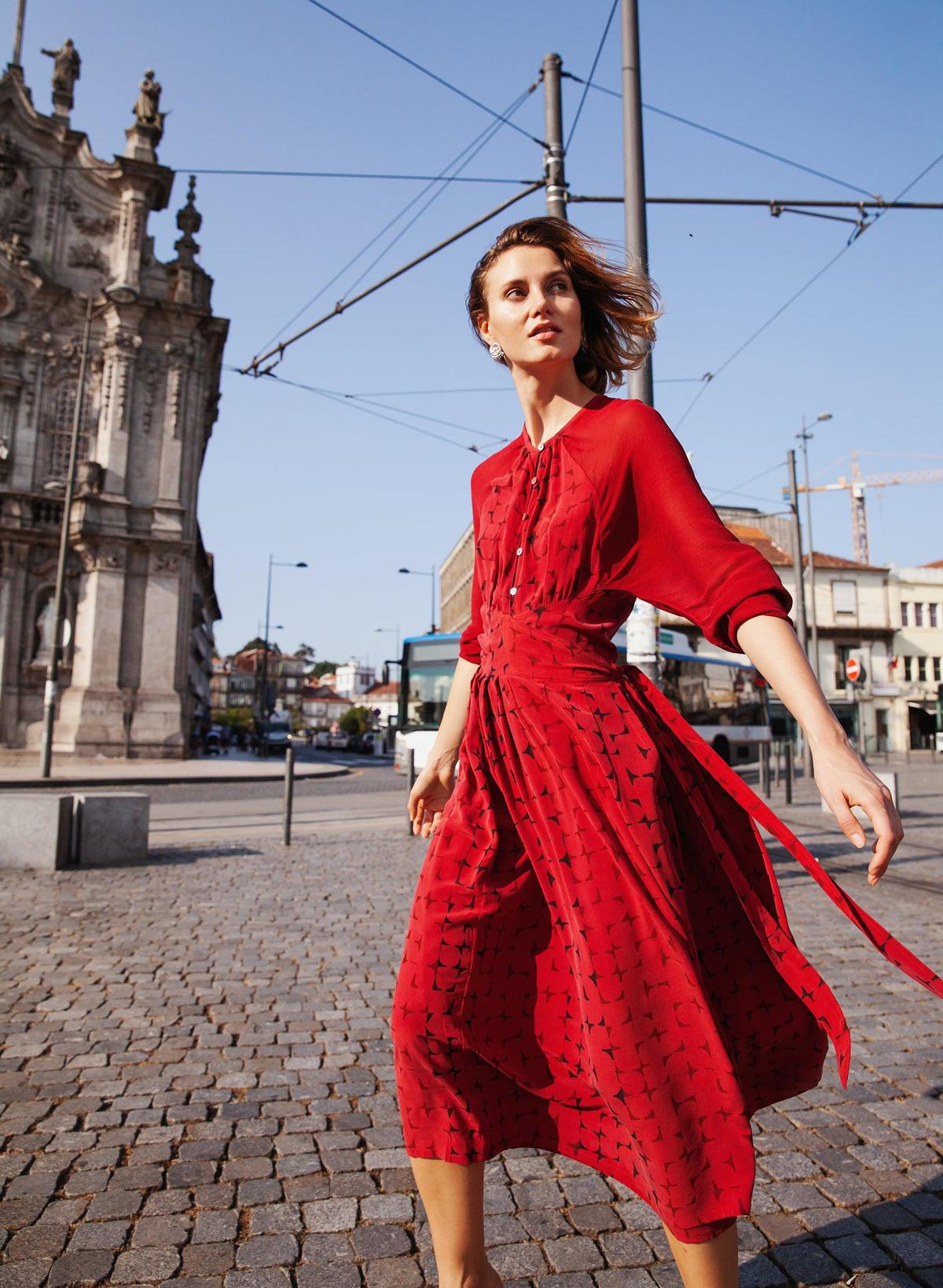 Seek Collective Rene Silk Crepe Dress - Vin mosaic print - Image 3 of 8