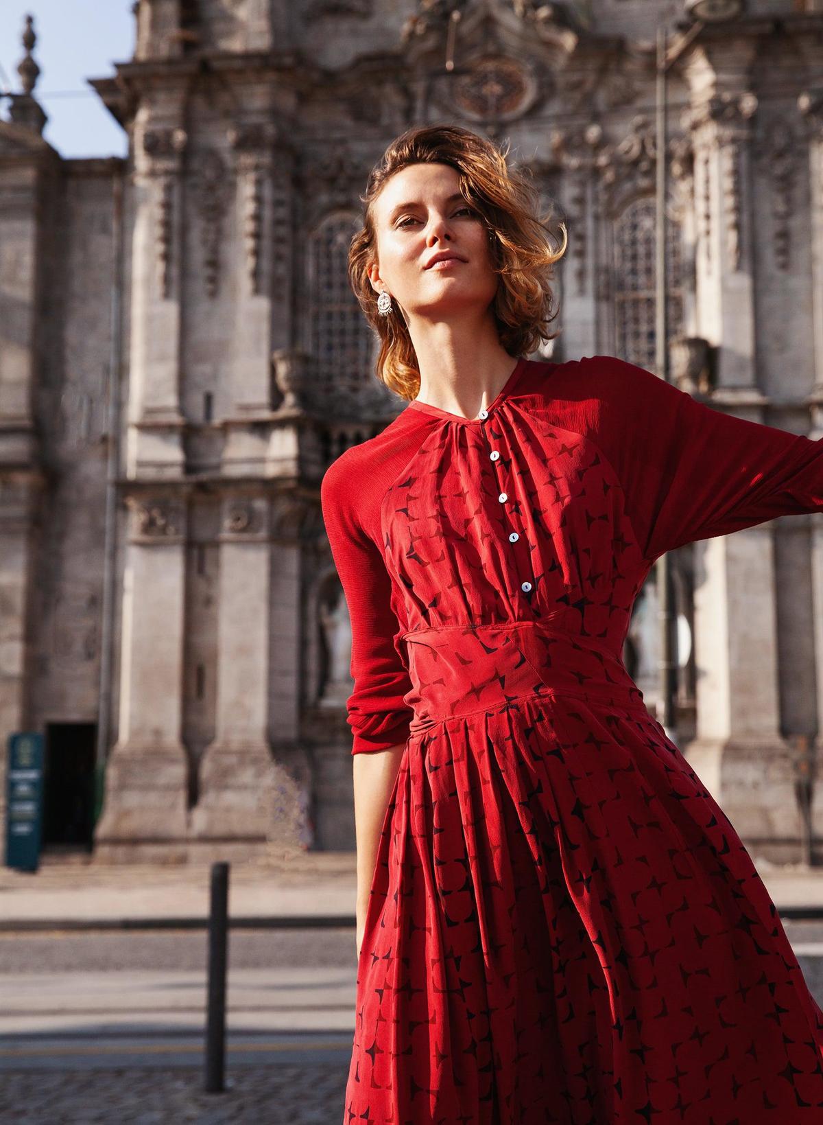 Seek Collective Rene Silk Crepe Dress - Vin mosaic print - Image 4 of 8