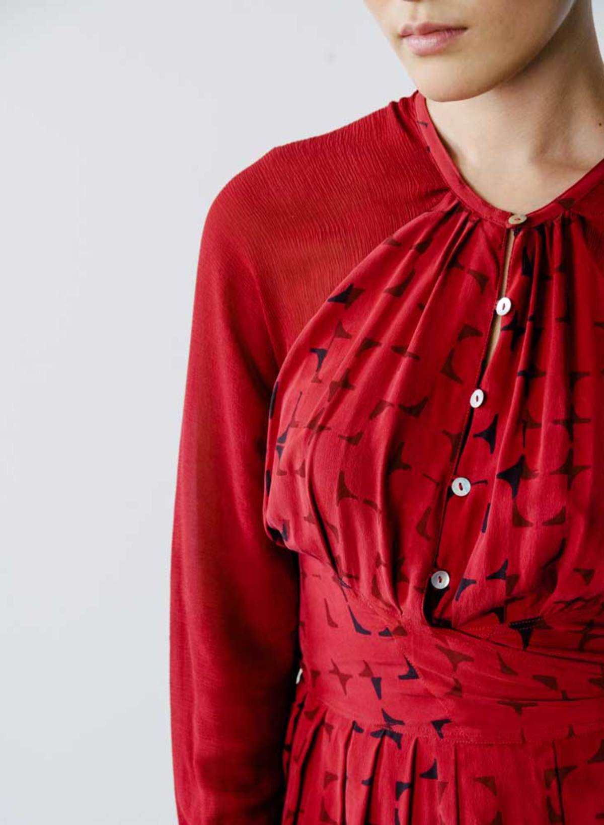 Seek Collective Rene Silk Crepe Dress - Vin mosaic print - Image 5 of 8